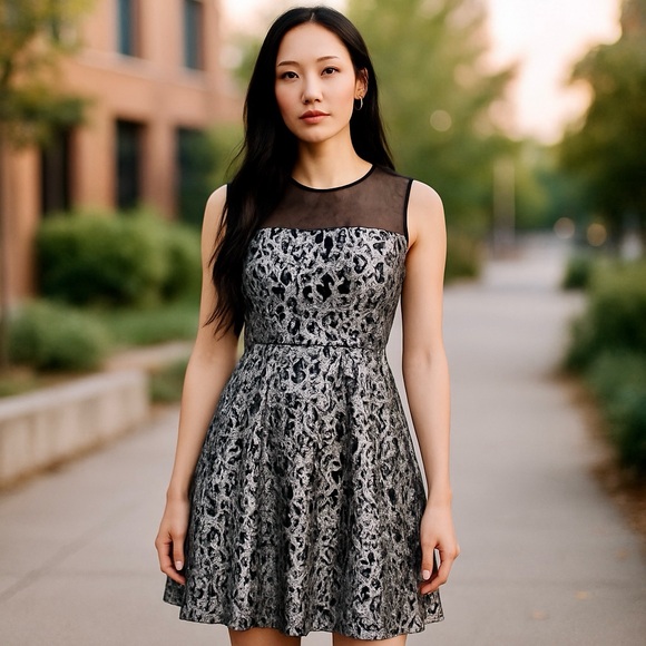 Valerie Bertinelli | Women’s Black Lace Dress Size Small - Picture 5 of 14